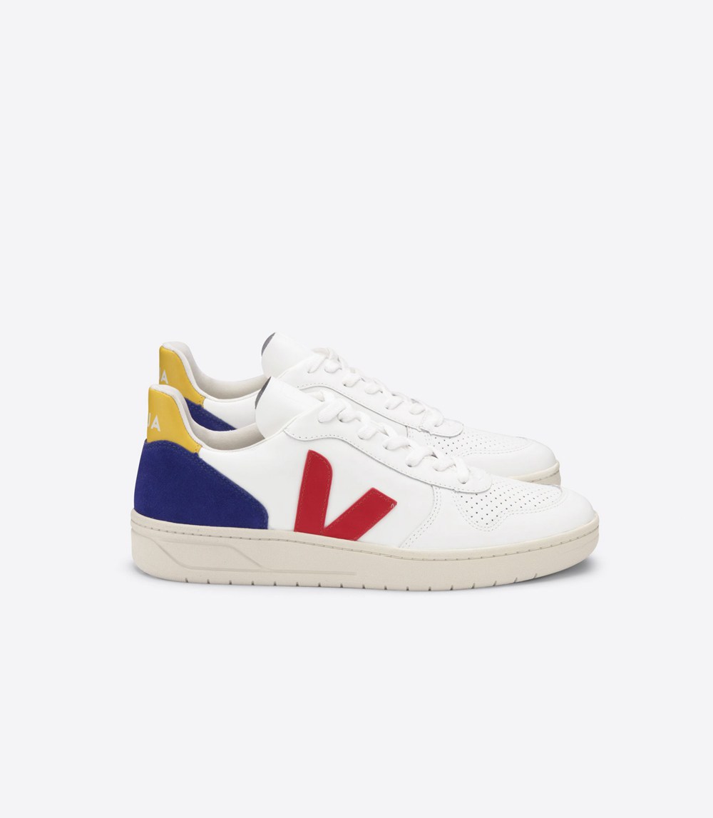 Veja Trainers Womens White - V-10 Leather - CXBG-26315